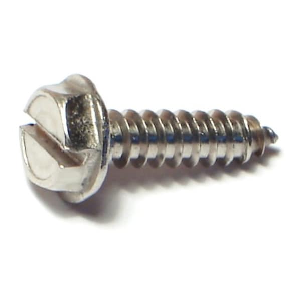 Midwest Fastener Sheet Metal Screw, #10 x 3/4 in, 18-8 Stainless Steel Flange Hex Head Slotted Drive, 100 PK 08179 - main